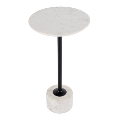 Table d'appoint ronde en marbre et fer Zachary