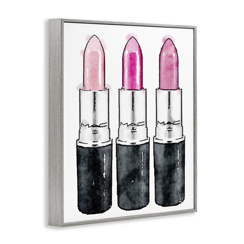 «Keith Three Pink Lipsticks» par Amanda Greenwood, reproduction sur toile, H 30 po x l 24 po, Estampe numérique Farmhouse