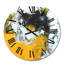 Jaune jaune noir et blanc liquide Art I - horloge murale moderne-1205017917