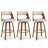 28.9" Mid-Century Upholstered Swivel Bar Stool with Curved Wooden Back and Footrest-661537083