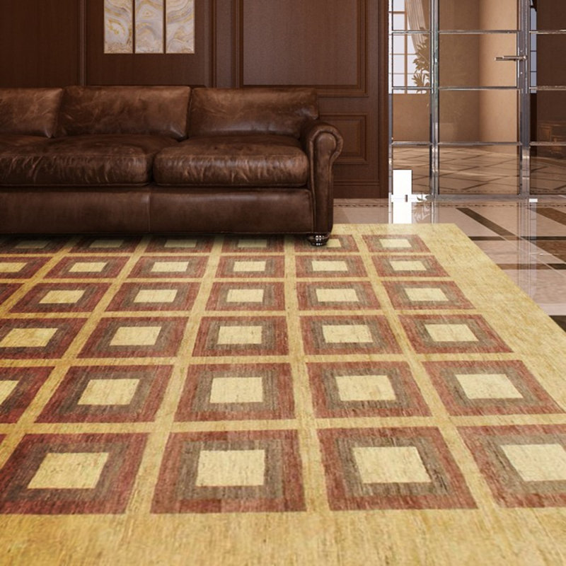 Tapis de zone en laine noué la 8 pi x 9 pi 7 po one-of-kind Prattsburgh