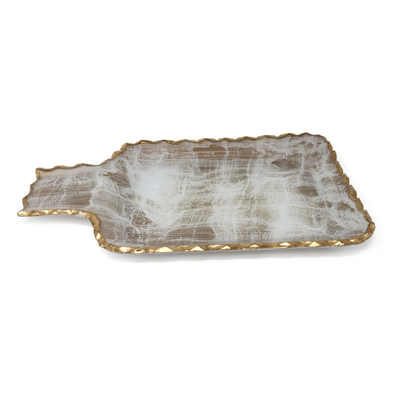 Ferncliff Glass Tray, 1" H x 15.25" W x 9.5" D