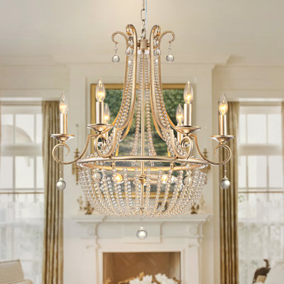 Lustre en cristal 9 lumières pour le salon