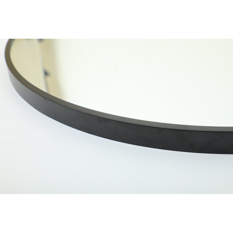 Rouillard Metal Round Mirror, Black, 24" x 24"