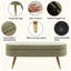 Banc de rangement ovale 43,5 pouces rembourré avec repose-pieds et banc en métal doré, repose-pieds et banc de siège-1566304889