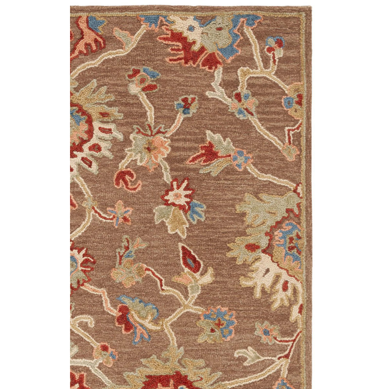 Metro Hand Tufted Wool Cotton Oriental Rug in Beige/Dark Brown, Rectangle 3' x 5'