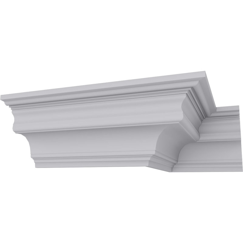 White Polyurethane Traditional Crown Moulding 94.5" Length