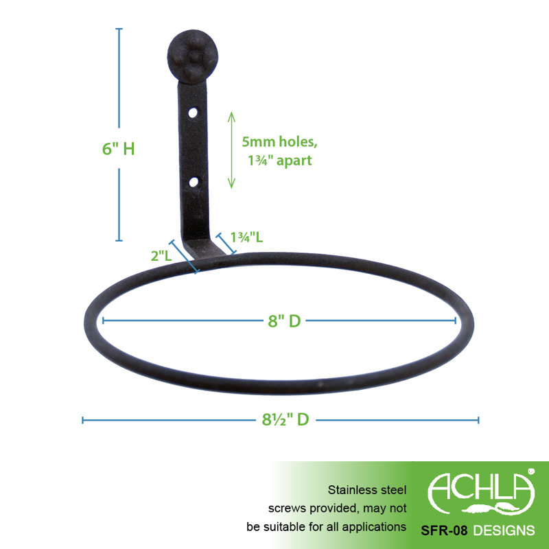 Support d’anneau de jardinière, H 6 po x l 8,5 po x P 8,5 po