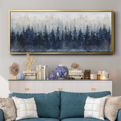 Misty Indigo Forest- Framed Canvas