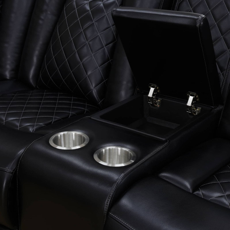 Ensemble modulaire de cinéma maison inclinable électrique 3 pièces avec charge sans fil, lumières de lecture et éclairage DEL Jessmeet (ensemble de 3)