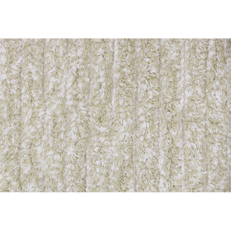 Reversible Hand Tufted Cotton Area Rug in Ivory/Light Olive, Rectangle 4' x 5' 3"