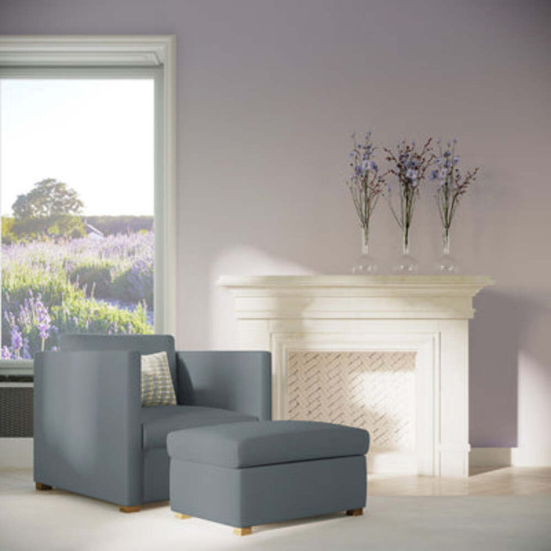 Repose-pieds Madison, Brume de lin Box Weave, Naturel