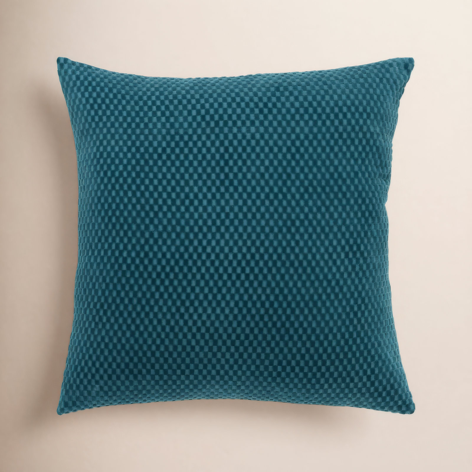 Zoya Textured Cotton Throw Pillow, Teal