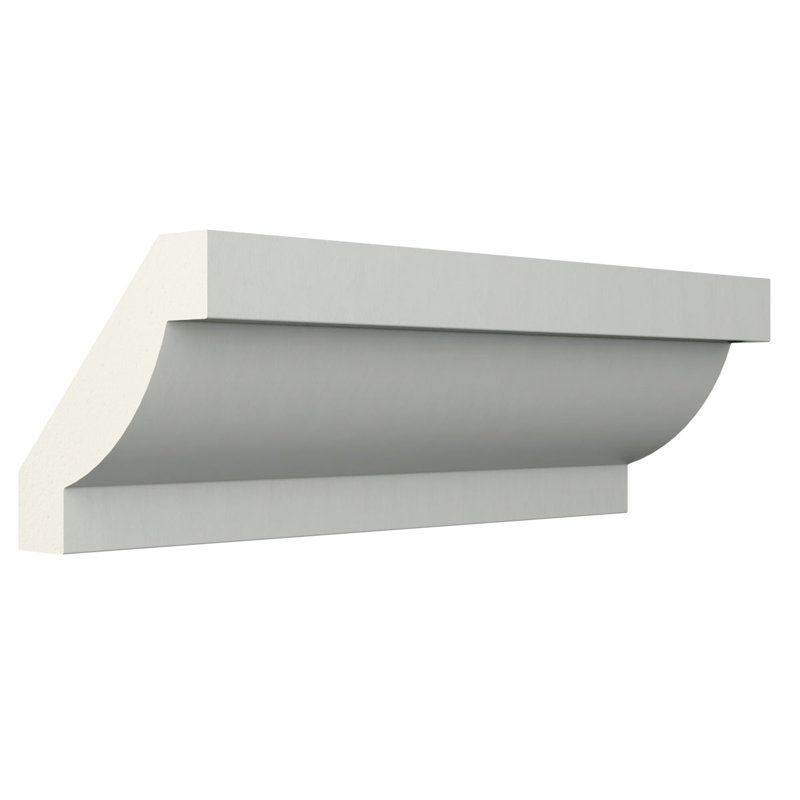 Endurathane Skylar Crown Moulding, 3/4"H x 3/4"P x 1 1/8"F x 96"L, Factory Primed