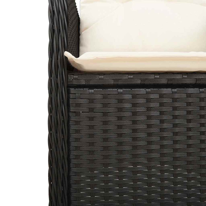  Ensemble bistro noir et blanc crème, 6, Sans repose-pieds, Blanc crème / noir