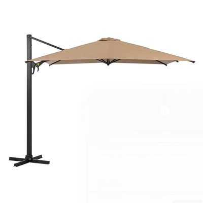 Grand parasol de patio en porte-à-faux carré 10 pi avec rotation à 360 °