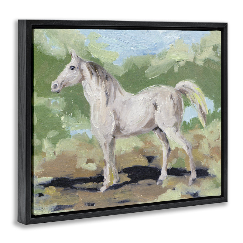 «A Quiet Gallop Horse», art mural sur toile flottante brune, design par Melissa Wang, H 25 po x l 31 po