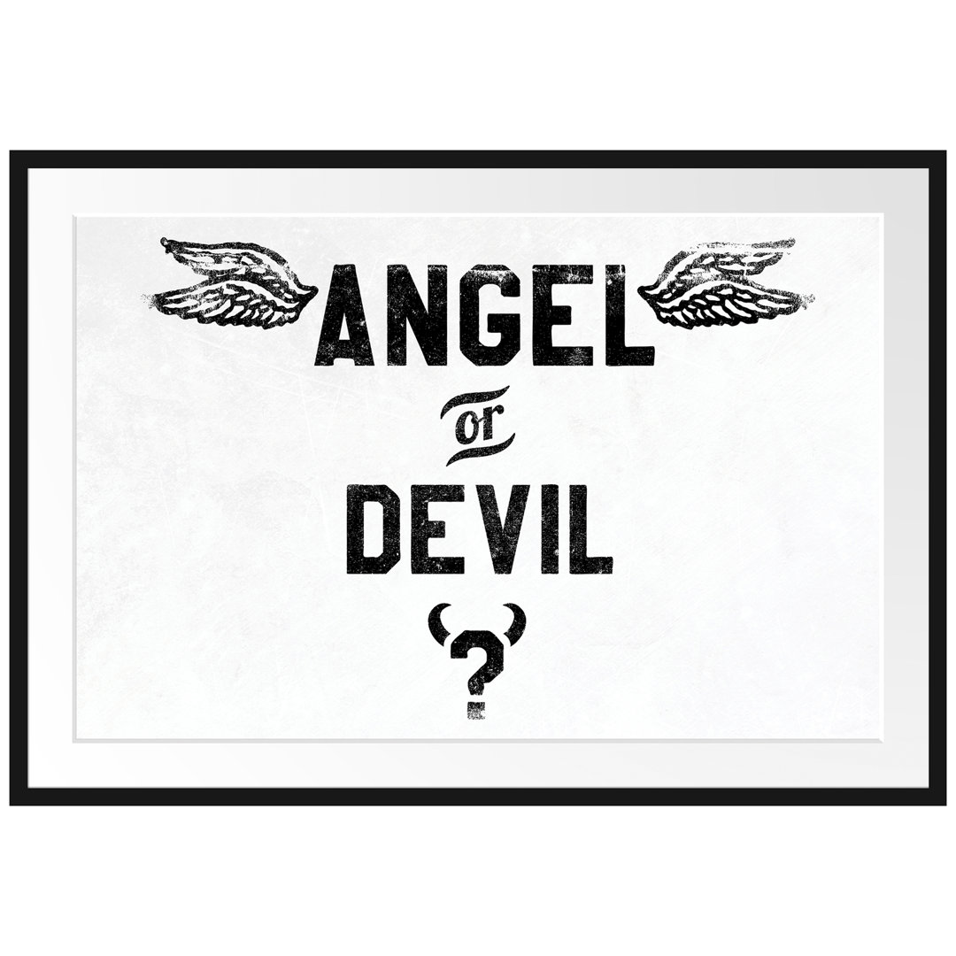 Gerahmtes Poster Angel Or Devil Light