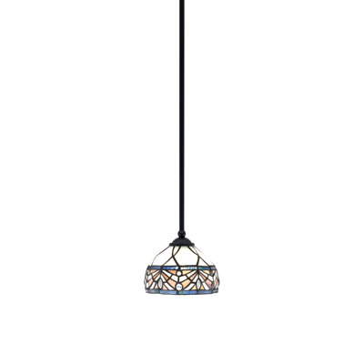 Mini-luminaire suspendu suspendu Zilo, fini granit foncé avec verre de 7 po