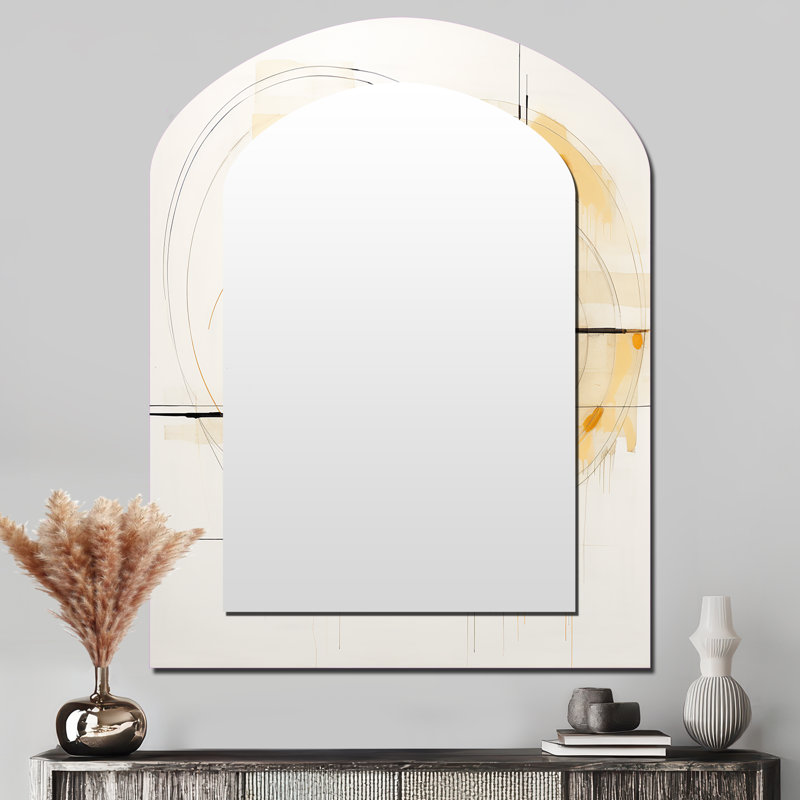 Poetry Of Possiblities Vintage Watercolor - Abstract Painting Asymmetrical Large Wall Mirror, Modern Arch Unique Mirror, Printed Metal Art