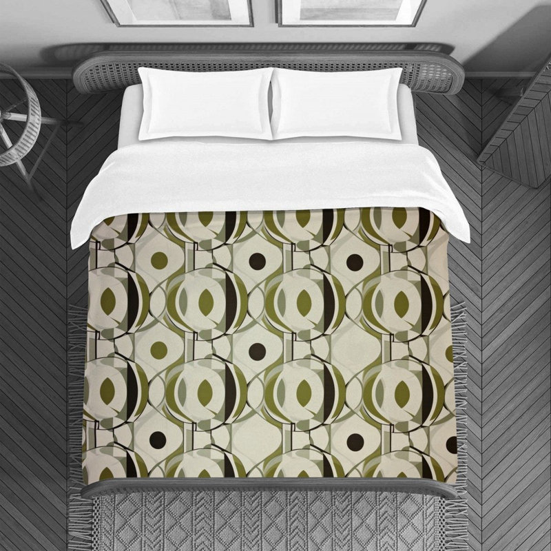 Funky Polyester Geometric Shapes Duvet Cover, Queen Duvet Cover