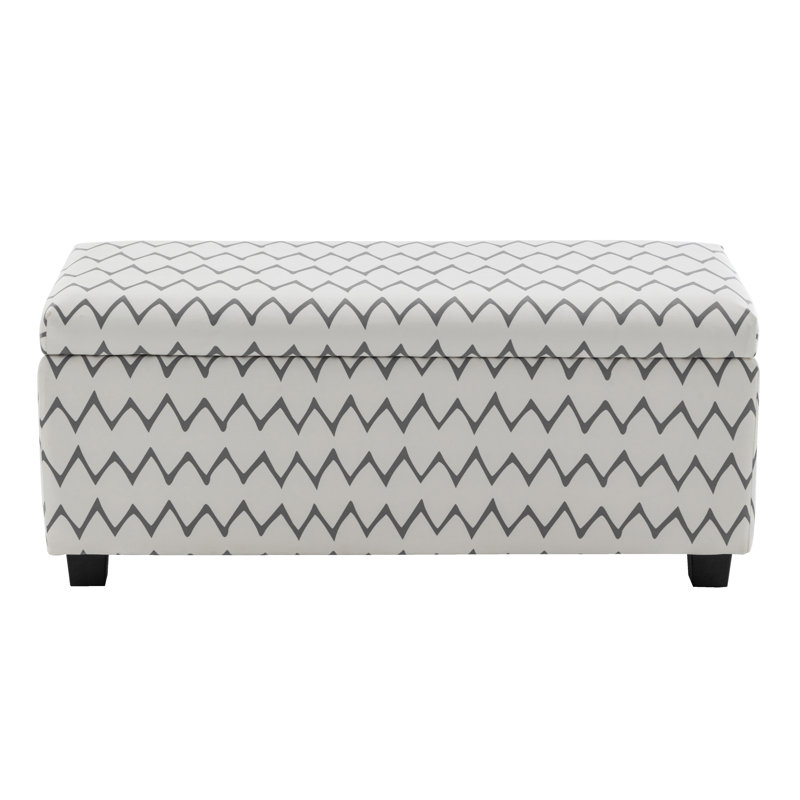 Ebern Designs Hekla Fabric Flip Top Storage Bench, Chevron