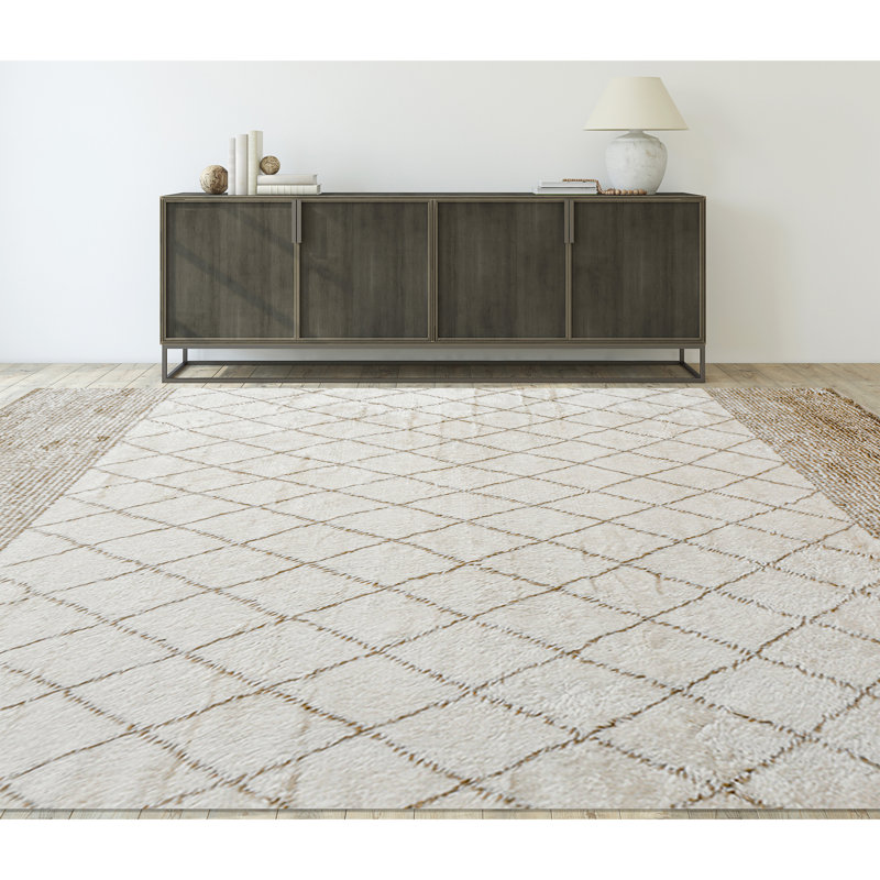 Moroccan Wool Moroccan Area Rug, Rectangle 10' x 14'