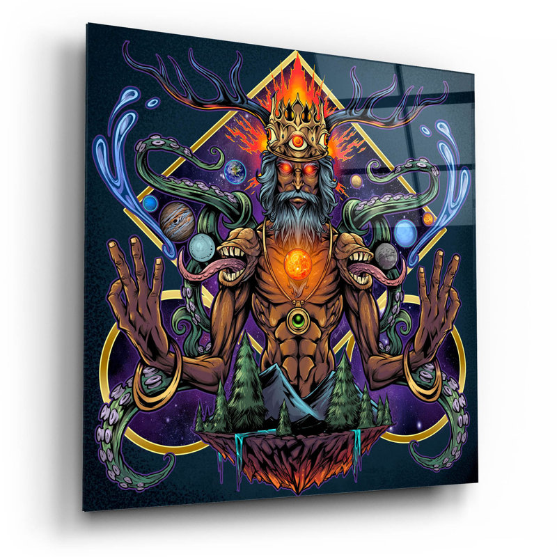 Méditation psychédélique mystique sur plastique / acrylique par Flyland Designs Print, H 12 po x l 12 po x P 0,13 po
