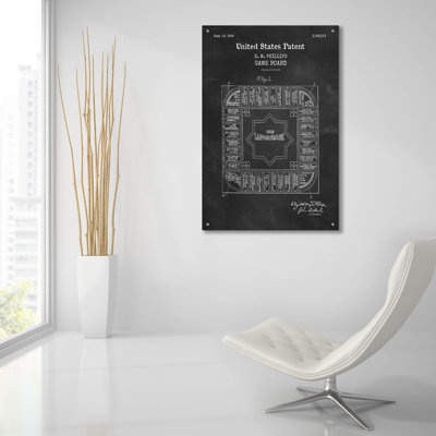 Game Board Blueprint Patent Chalkboard by Official US Patent Remastered By Epic Graffiti - Unframed Print