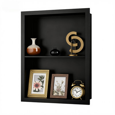 Metal Recessed Bathroom Wall Niche Shower Niche Space-Saving Recessed Storage Cabinet