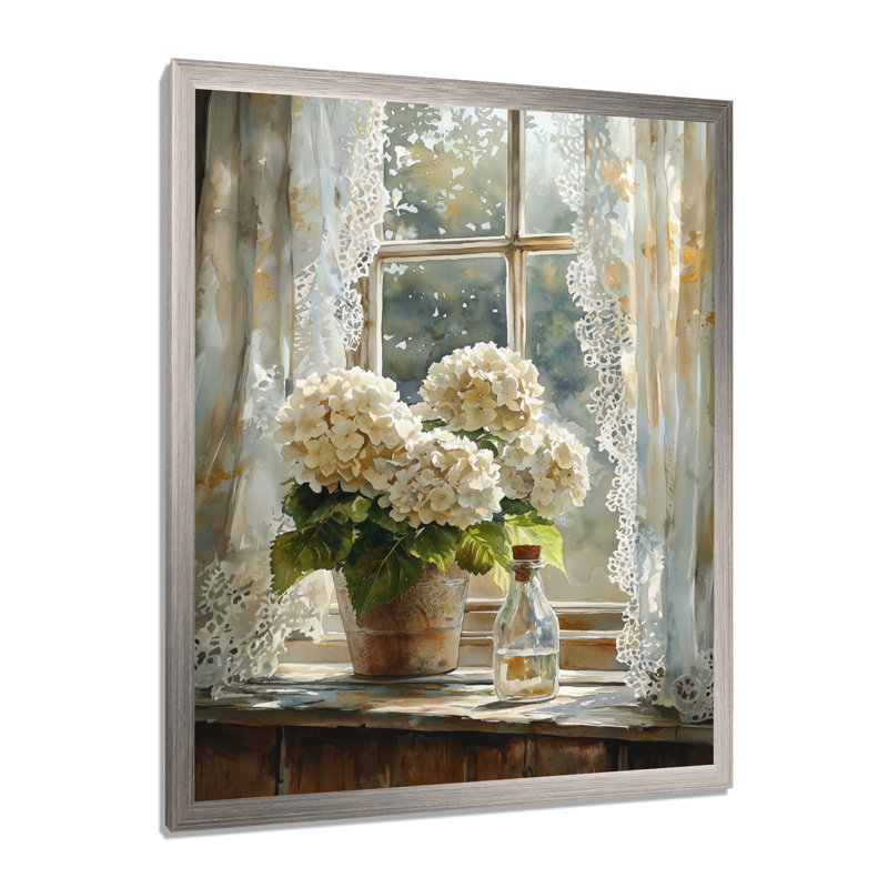 Bernard - Floral Wall Decor, Reproduction encadrée d'une seule photo, Argent argent, H 20 po x l 12 po
