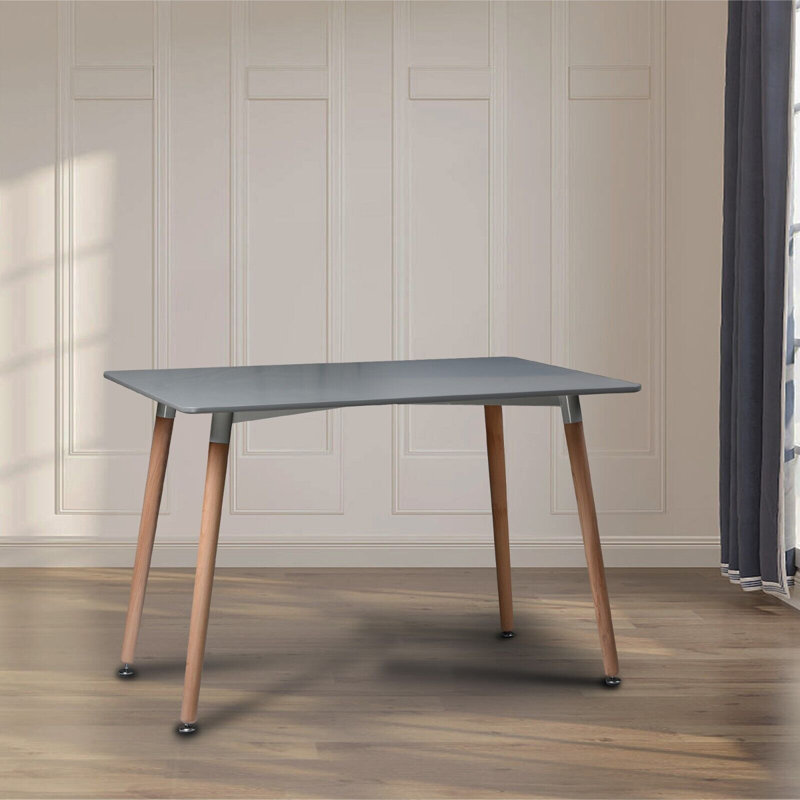 Waris Beech Solid Wood Dining Table, Grey