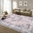 Machine Washable Rugs Oriental Floral Non-Slip Low Pile Rubber Backing Area Rug for Living Room Bedroom Kitchen Dining Room-858299277