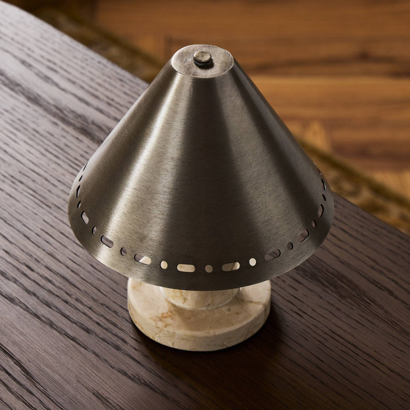Azra Cordless Table Lamp, Antique Nickel