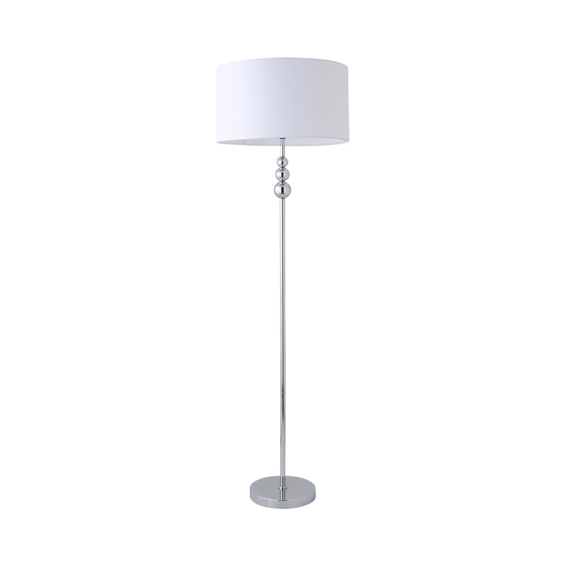 Randalia 145cm Floor Lamp, White, Chrome 