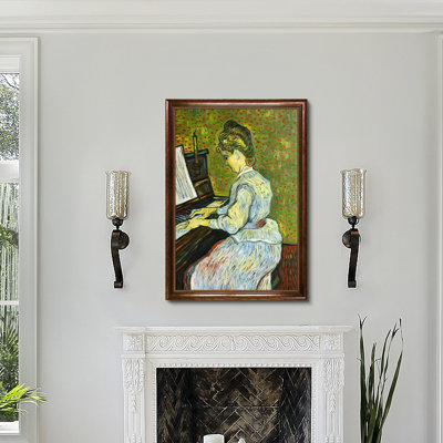 «Marguerite Gachet at the Piano» par Vincent Van Gogh, reproduction d'art sur toile encadrée