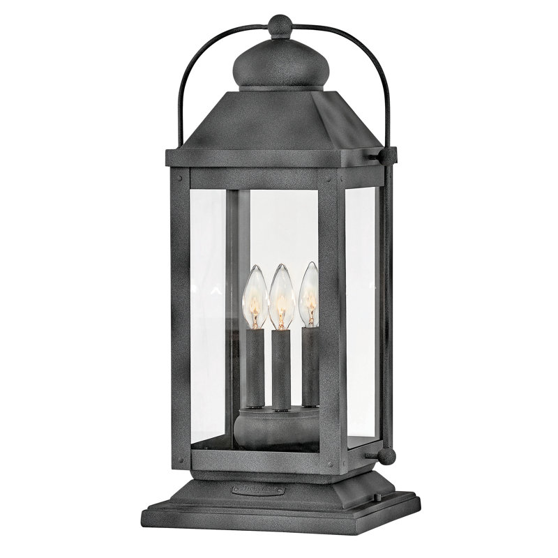 Anchorage 3-Light Pier Mount Light, Aged Zinc, Incandescent