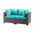 Kalinowski Premium Outdoor Loveseat With Adjustable Feet, Splash-Proof Cushions & Secure Seat Clips-109306386