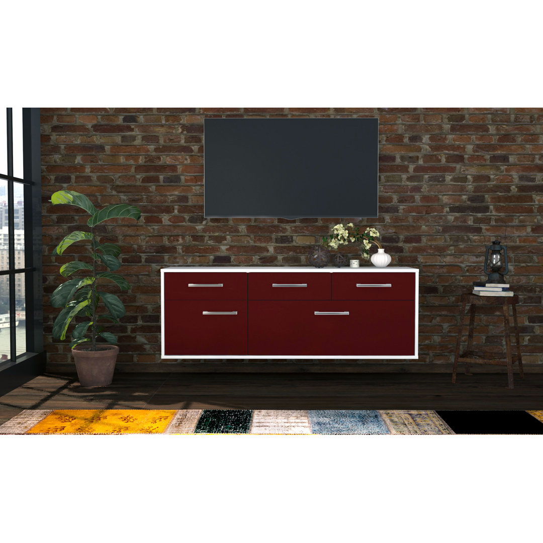 TV-Ständer Tulsa, Farbe: Rost/Anthrazit, Fliegend/Metallgriffe, Größe: 92x49x35 cm