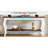 70.9" Vintage French Console Table - Extra Long Sofa Table Behind Couch W/ 2 Shelves