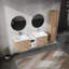 Meuble-lavabo mural 60 po avec lavabo et armoire latérale 60 po, portes à fermeture douce, armoire combinée-129864310