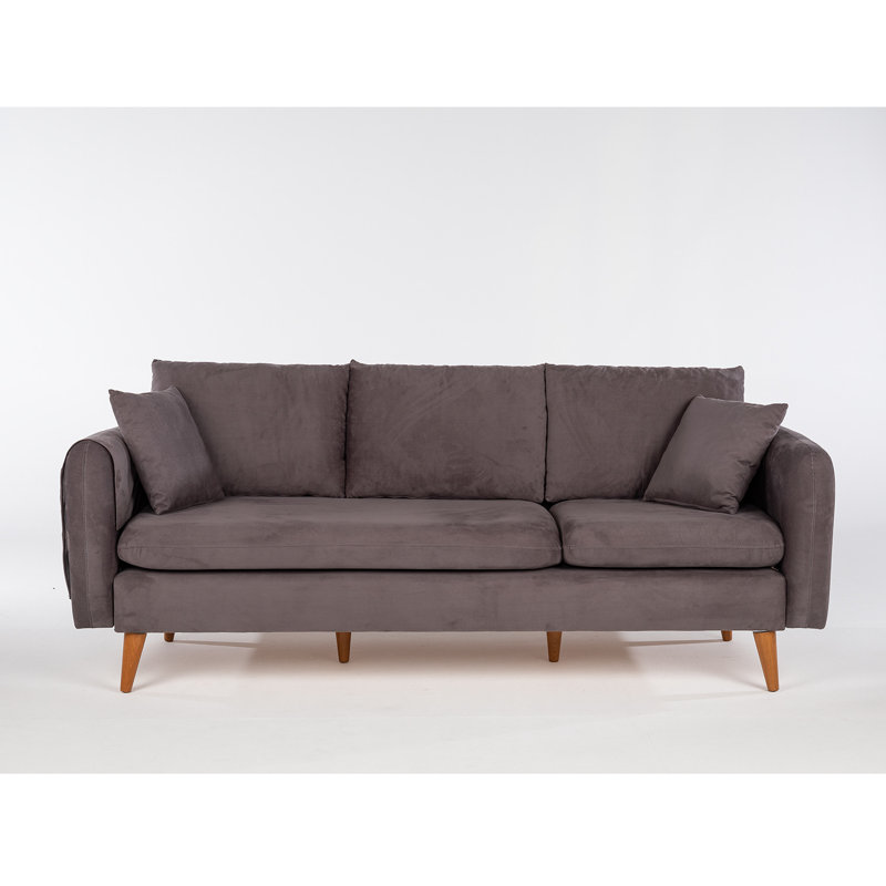 Canapé rembourré 84,6 po Rotterdam, 100 % polyester brun