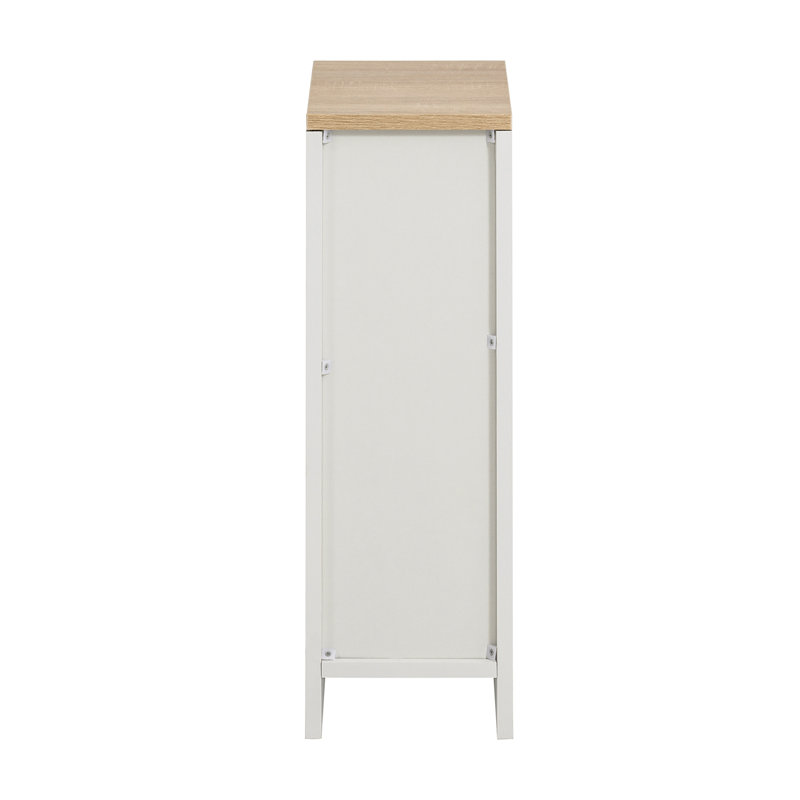 Jayshaun 20cm 1 Drawer Bedside Table, White/Beige