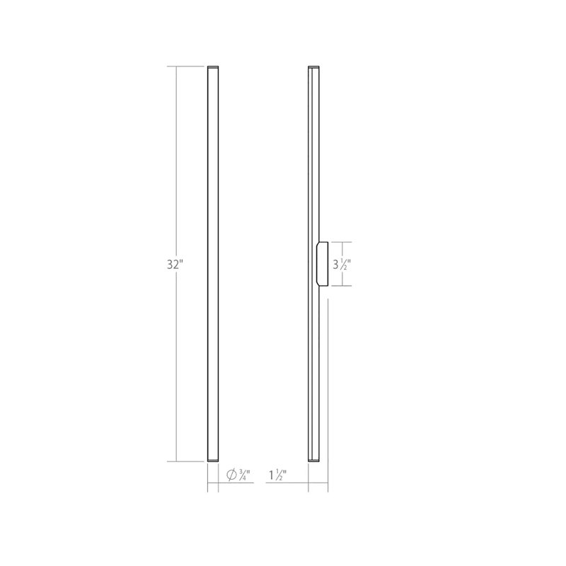 Fino™ 1 - Light LED Bath Bar, 3500K, Satin Black, 17 W