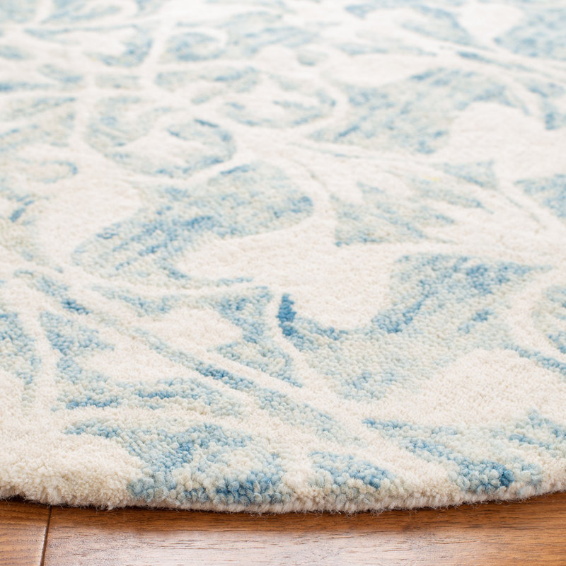 Dashanna Hand Tufted Wool Floral Rug, Round 5'