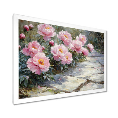 Art de mur de pivoines sur le chemin du jardin II
