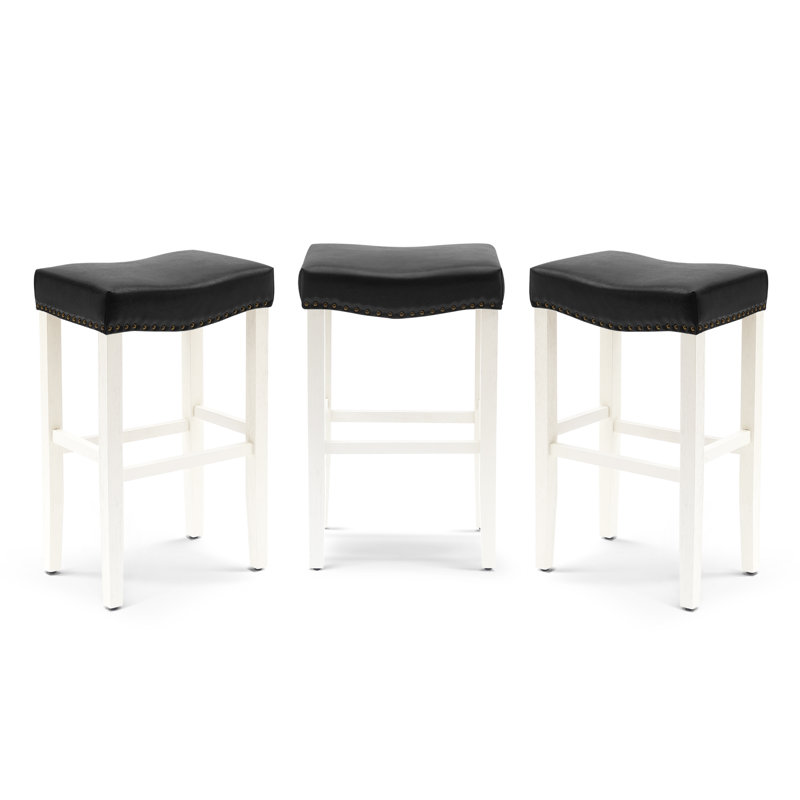Tabouret Jameson, Tabouret de bar (siège d'une hauteur de 29 po), Noir / blanc