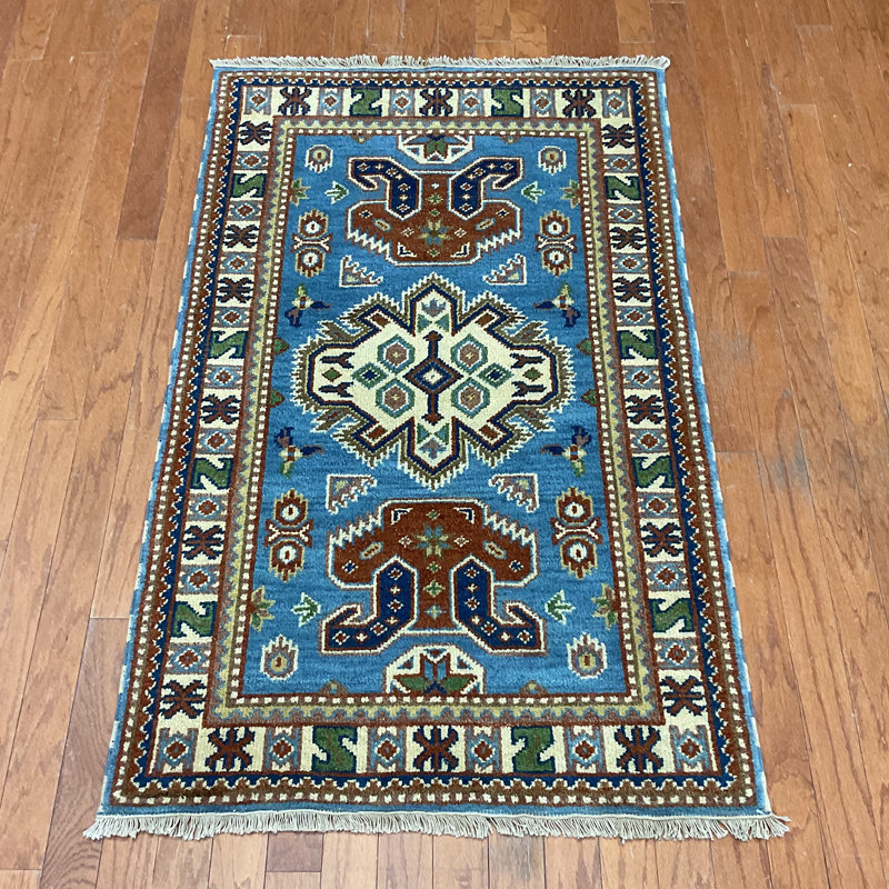  Handmade Kazak Wool Rug