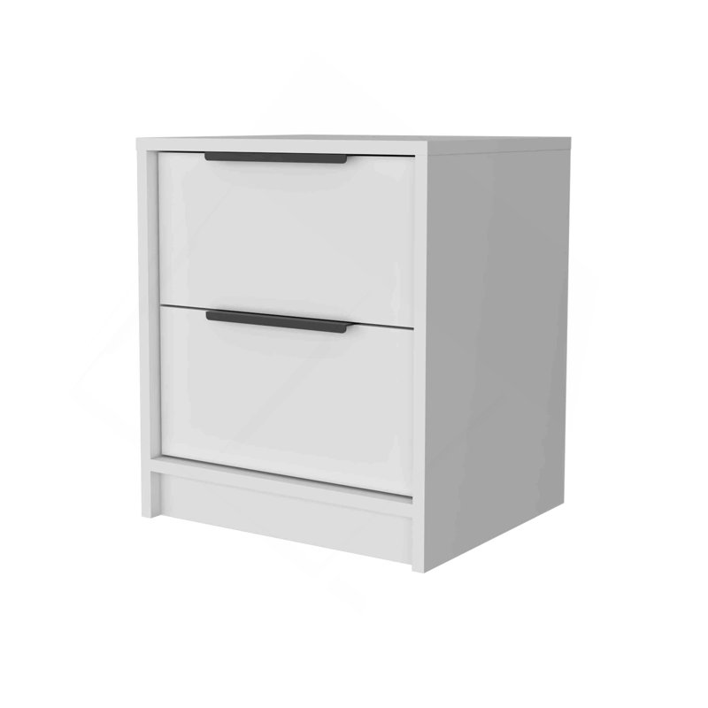 Washington Nightstand, Two Large Drawers, White