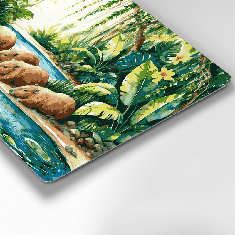 Faune sauvage, art mural vert Capybara, H 11 po x l 14 po